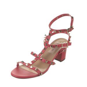 Valentino Rockstud Caged 60 Leather Ankle Strap Sandal in Pink